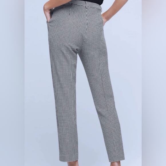 L’Agence Logan Black White Houndstooth Taper Trouser Ankle Pant - Picture 3 of 12